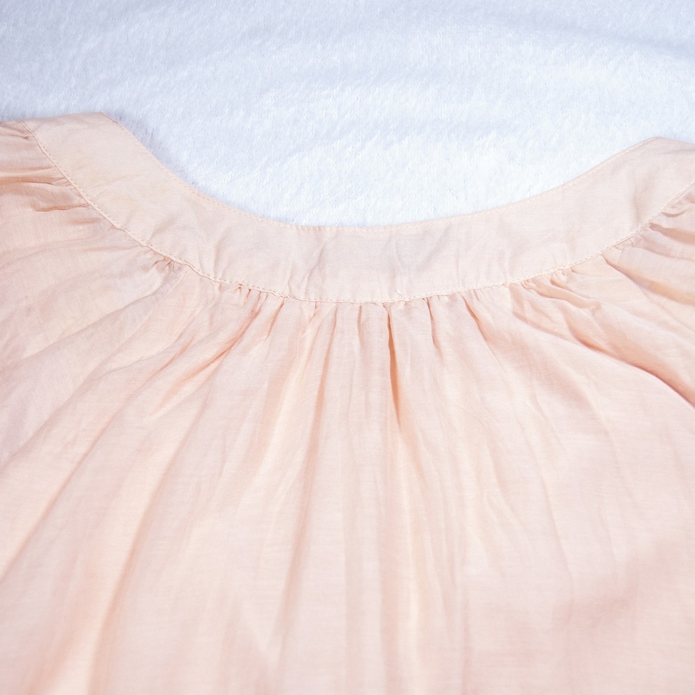 Soft Surroundings Blouse Top Blush Pink 3/4 Sleeve Ruffle Silk Small P Petite - Picture 11 of 12